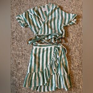 Rails Matching Linen wrap skirt and top